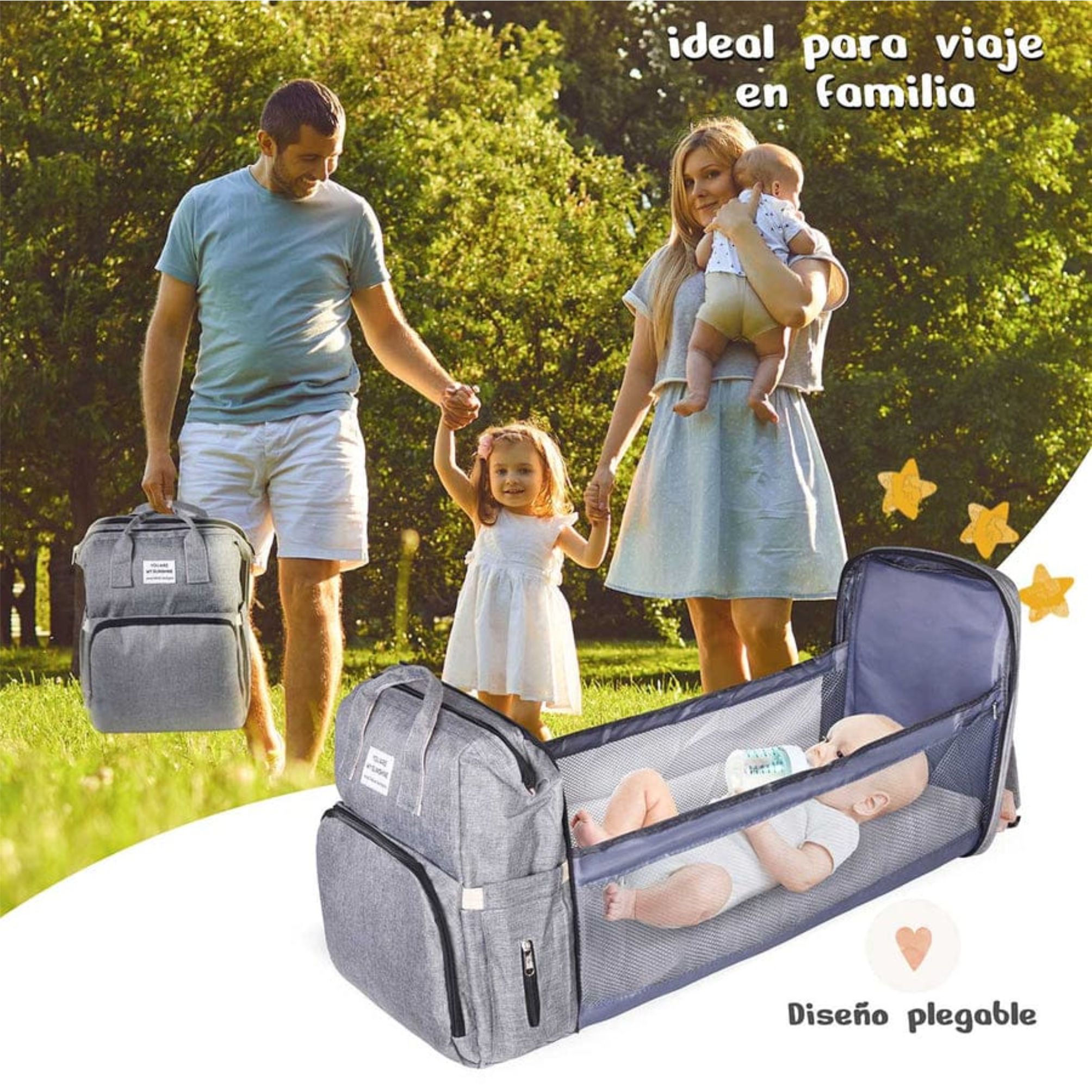 MochiBebé 3 en 1 - Mochila Maternal con Cuna y Cambiador