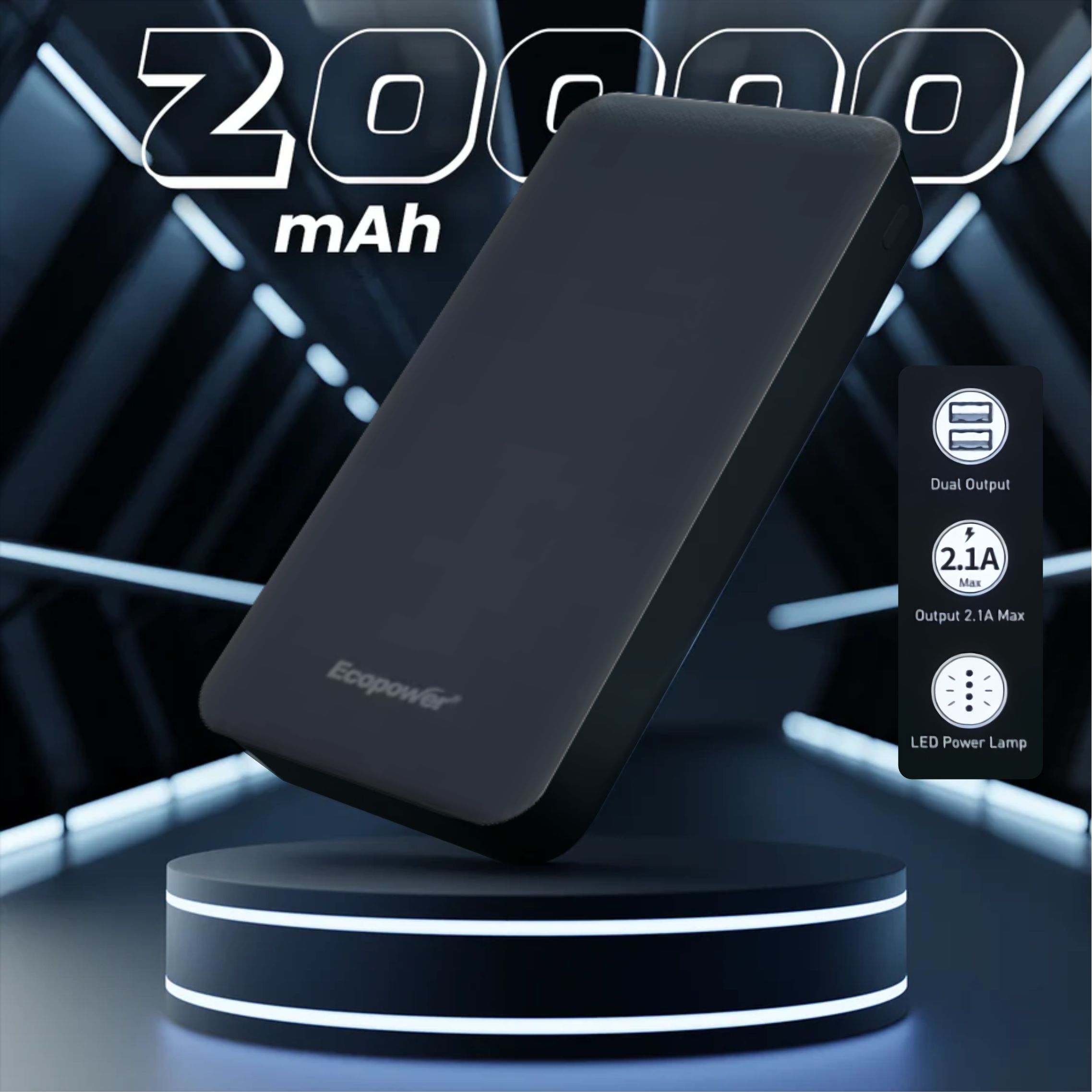 PowerBank Turbo C507 – Batería Externa 20000 mAh con Doble Salida USB